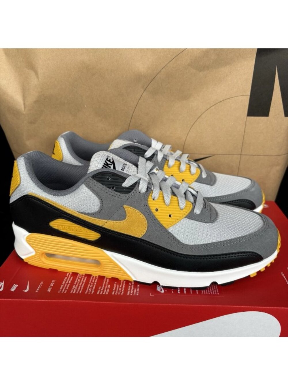NEW Nike Air Max 90 Multi Size Grey Fog/Pollen-Smoke Grey DM0029 023 Size 12